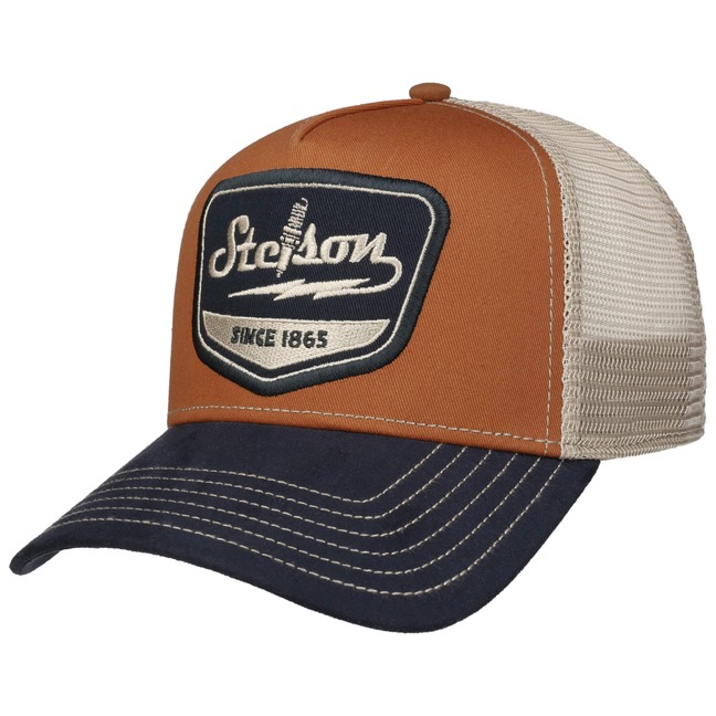 Stetson Cappellino Trucker Since 1865 Uomo – Snapback Baseball Lilla Con Visiera, Taglia Unica, Lavabile