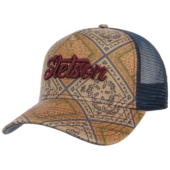Stetson Since 1865 Vintage Trucker Pet Dames/Heren - truckercap baseballpet mesh cap Snapback met klep voor Lente/Zomer - One Size Small roze