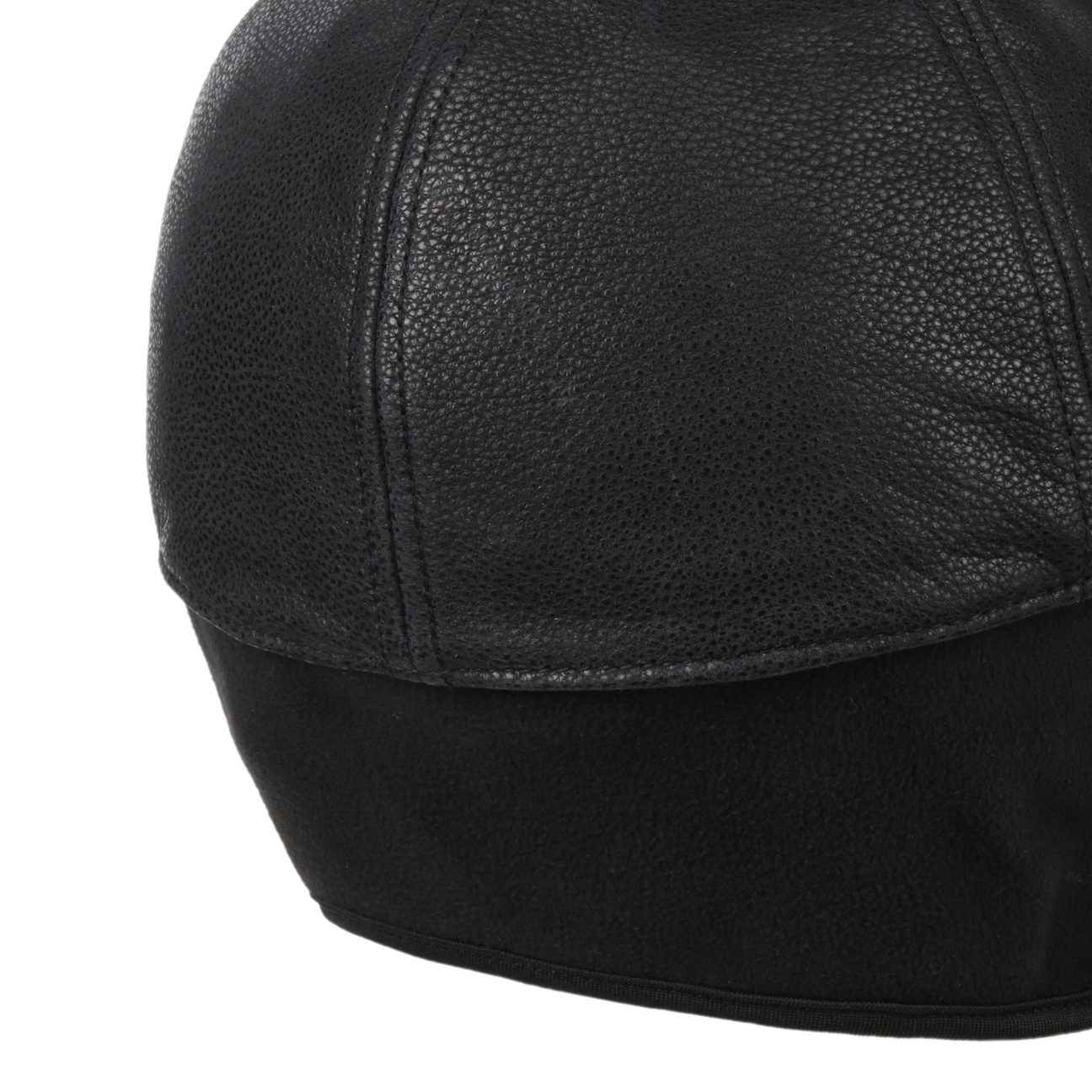 Leather baseball cap with ear flaps deals