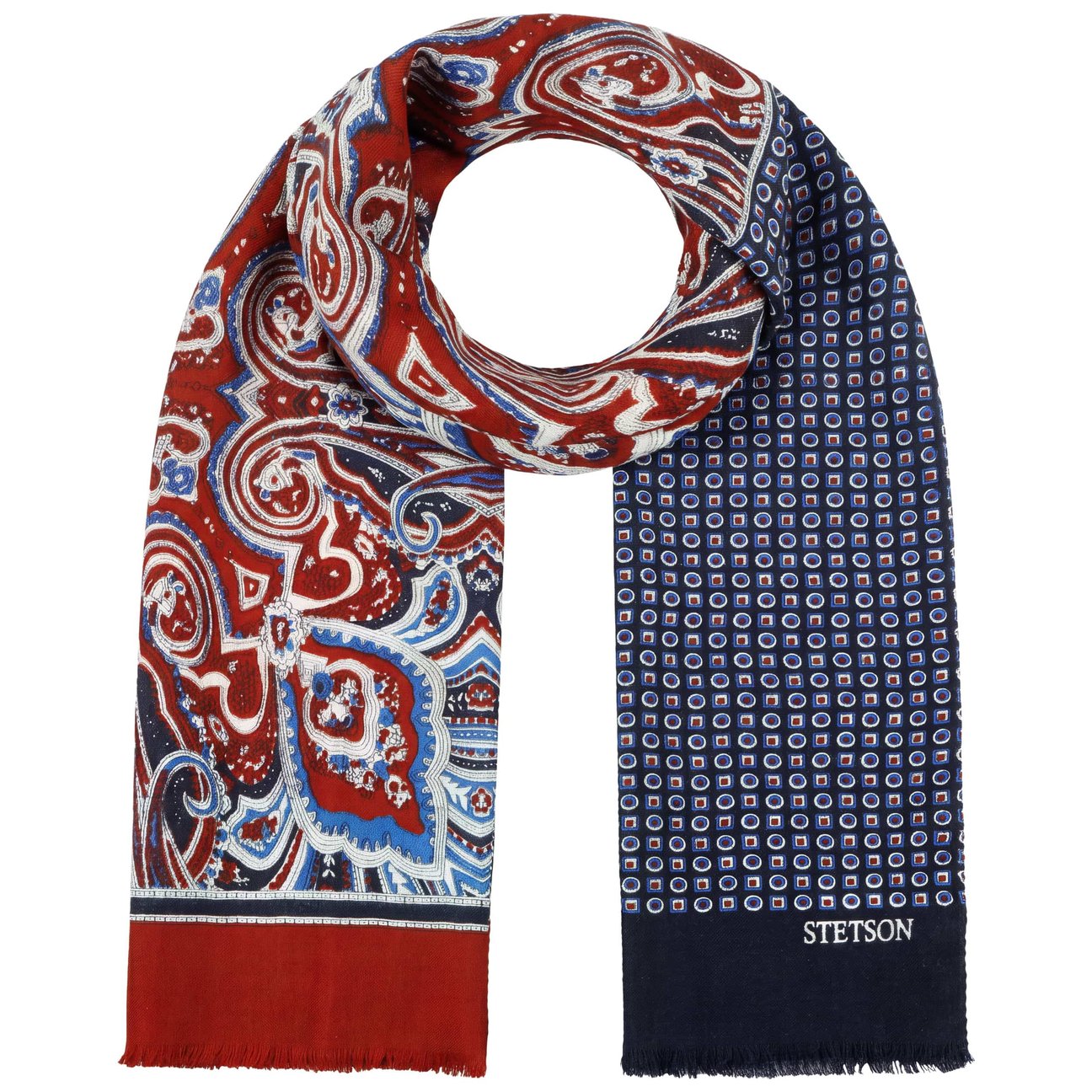 Stetson Four Colours Paisley Wool Scarf