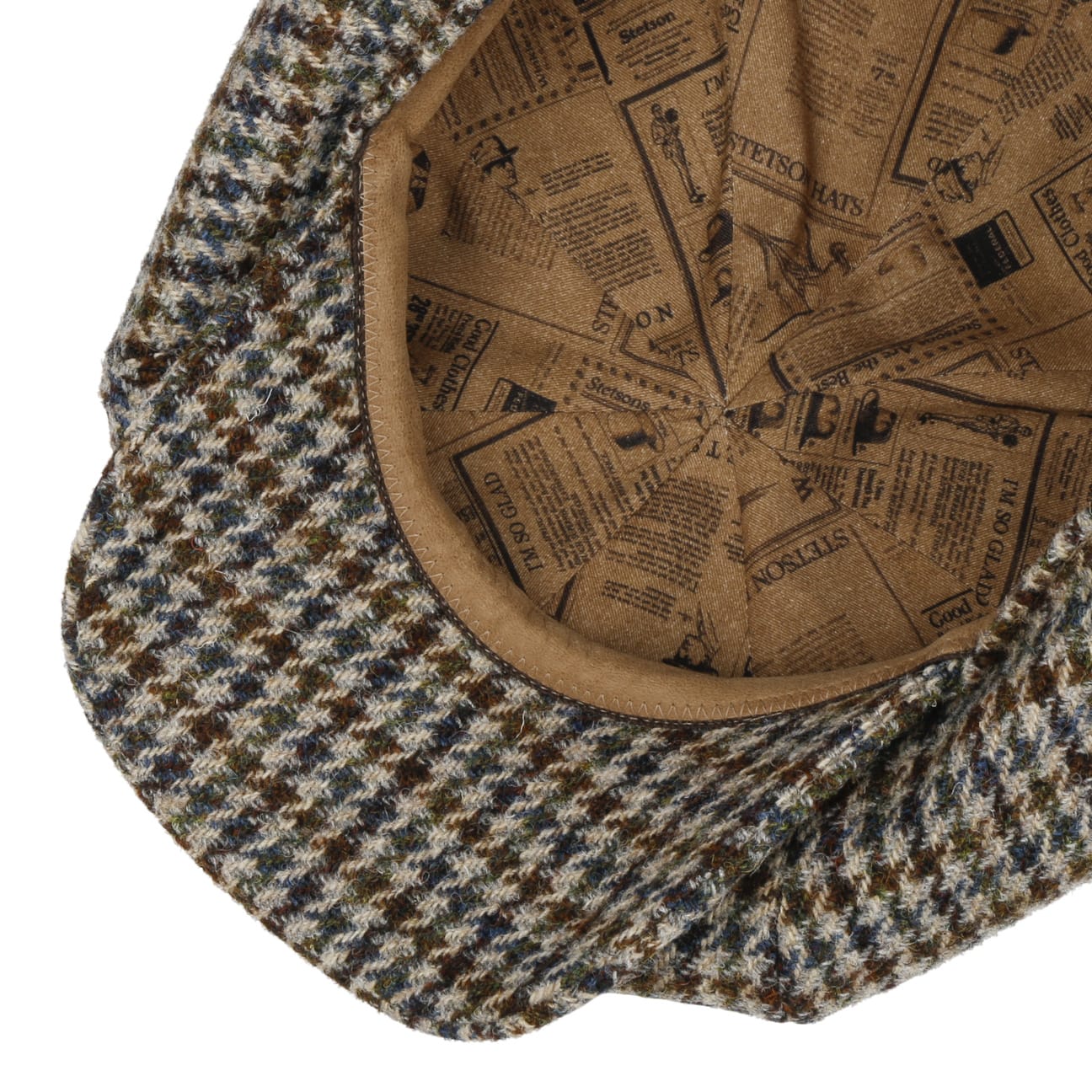 Harris Tweed Houndstooth Flat Cap Stetson.eu