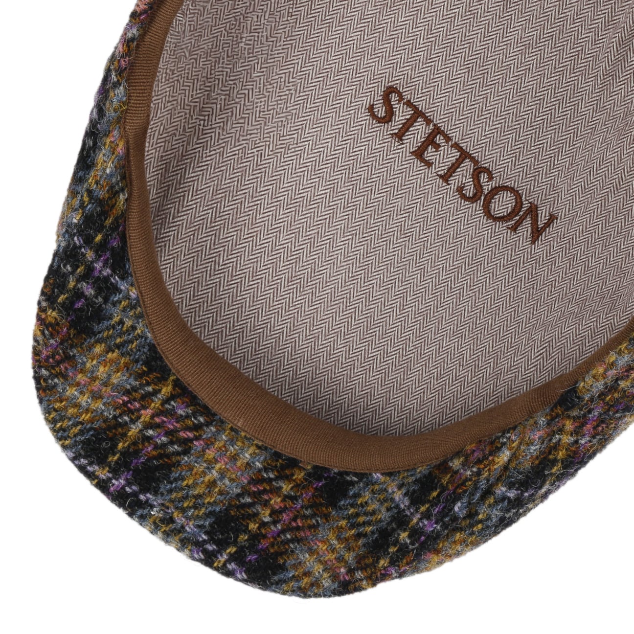 Kent Check Harris Tweed Flat Cap Stetson.eu