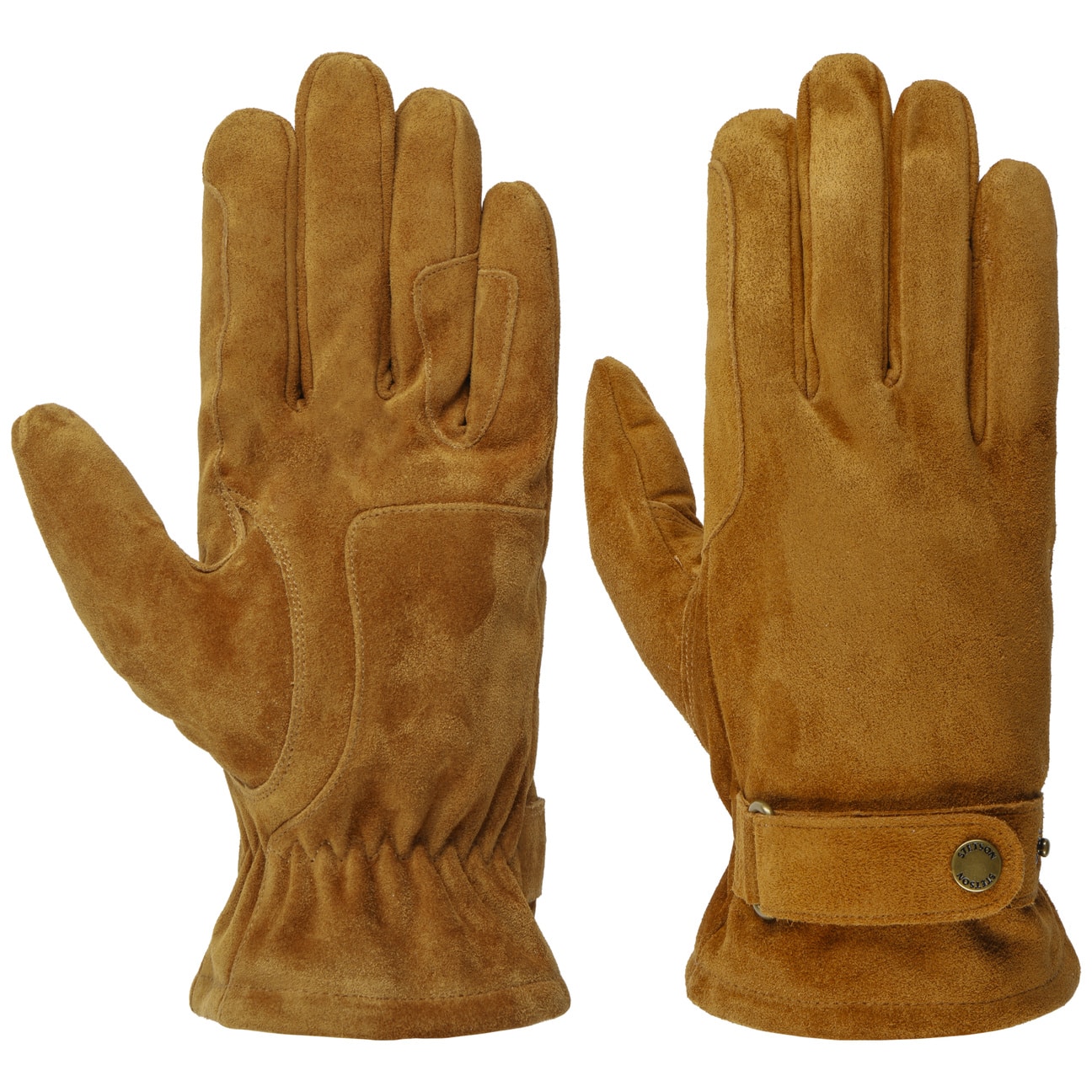 beige suede gloves