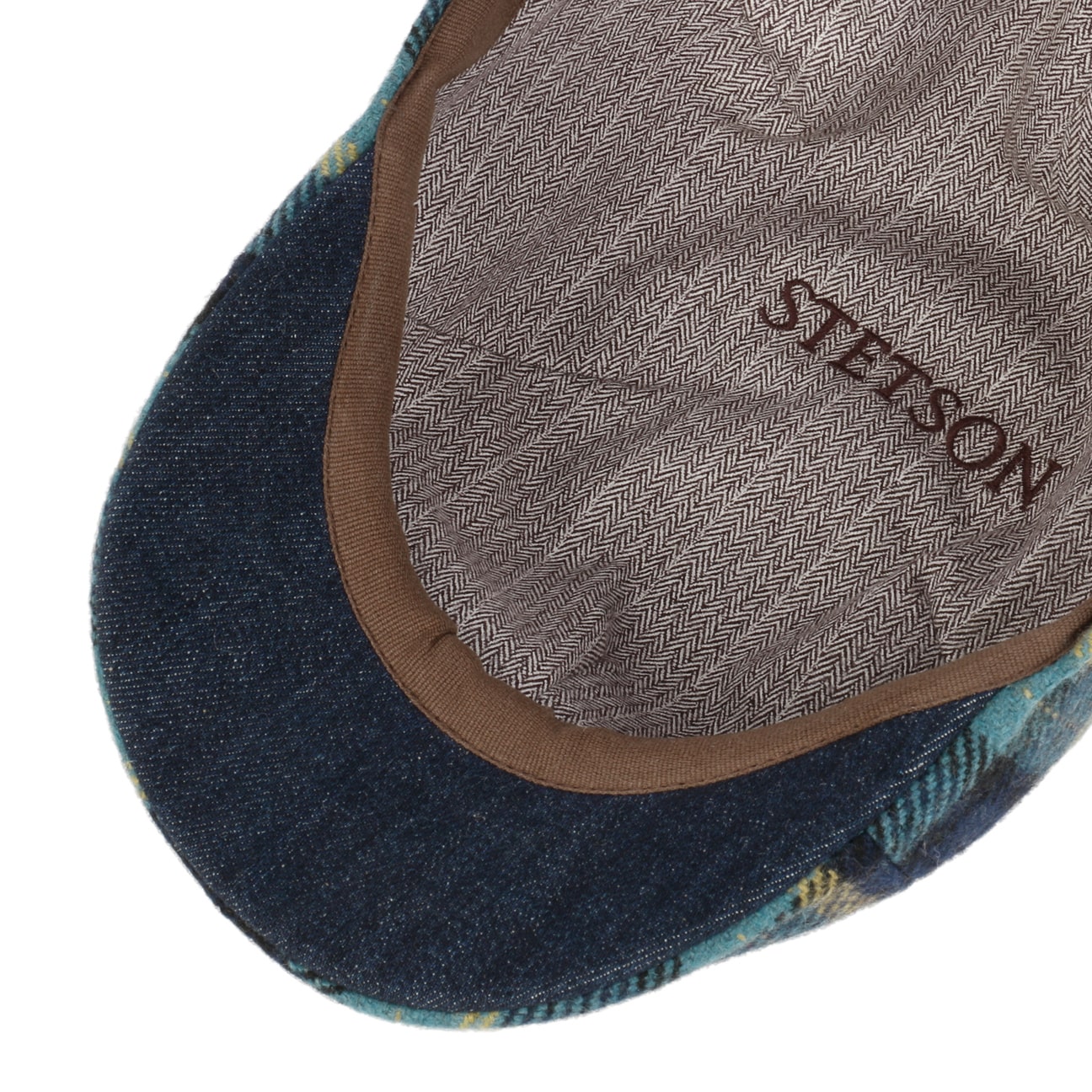 Flat Stetson Texas Cap Wool Genola Check