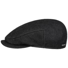 Stetson Coppola Bendner Driver Wool Donna/Uomo - Made in The EU Cappellino Lana Cappello Piatto con Visiera, Fodera, Fodera Inverno Autunno/Inverno - XL (60-61 cm) Grigio-Nero