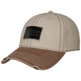 Stetson Leather Patch Distressed Peak Cap