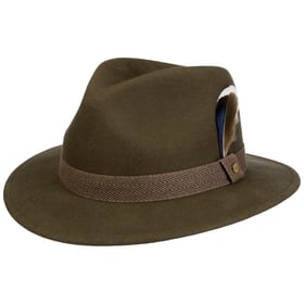 Stetson Traveller Herren Hut - Herringbone M (56-57cm) Anthrazit-schwarz