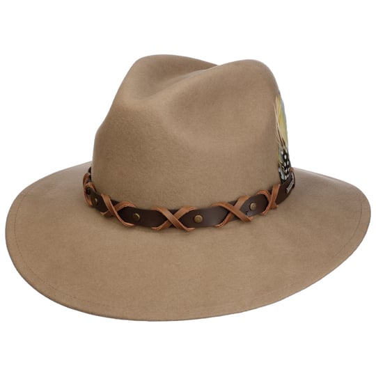 Chapeau Cowboy Cuir Vache Véritable - Style Western Cavalier - Taille Ajustable 55-60cm - Neuf