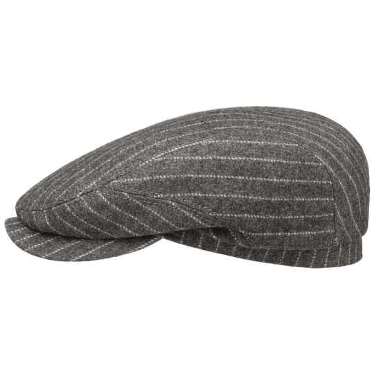 Stetson Brooklin Wool Cashmere Pet Men - Made in the EU winter cap flat hat wool cap with flap lining for Autumn/Winter, Anthracite