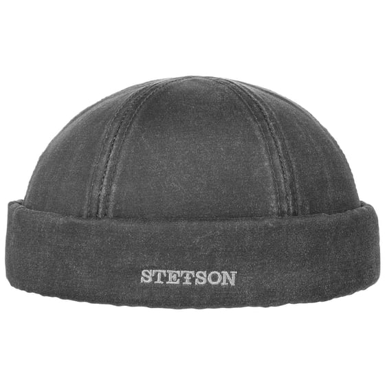 Bonnet Docker Stetson En Denim - Style Vintage Industriel, Doublure Multicolore, Fabriqué En UE