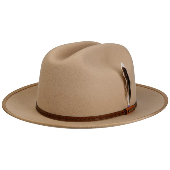 Chapeau Stetson Fedora Western Vintage – Gris Plume, Taille 7, Homme
