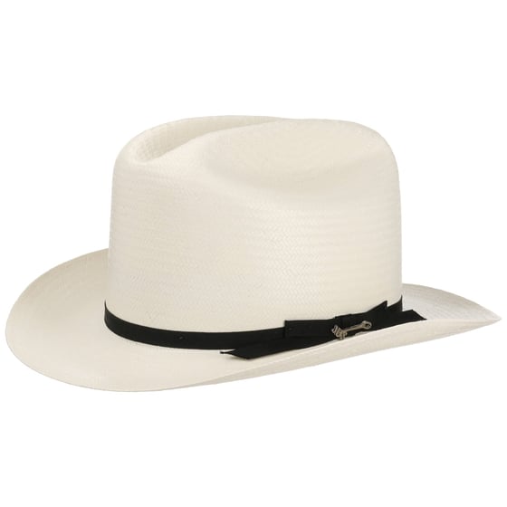 Chapeau De Cowboy Beaver 6x – Shantung Ivoire, Taille 6 3/4, Bandeau Cuir Et Laiton