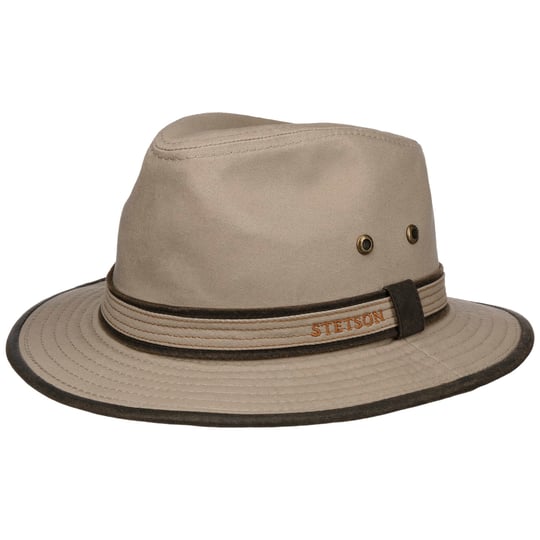 Stetson Organic Cotton Traveller Hoed Heren - stoffen zonnehoed met voering voor Lente/Zomer - L (58-59 cm) lichtbeige