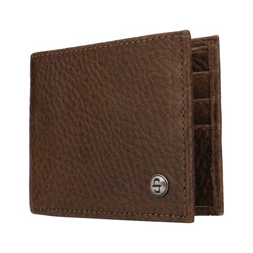 Stetson American Bison Leather Bi-Fold Wallet