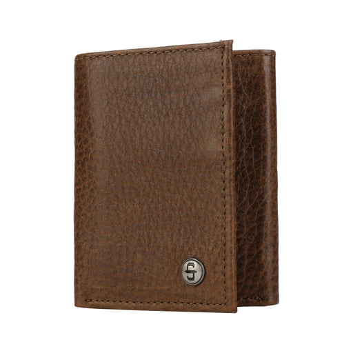 Stetson American Bison Leather Tri-Fold Wallet