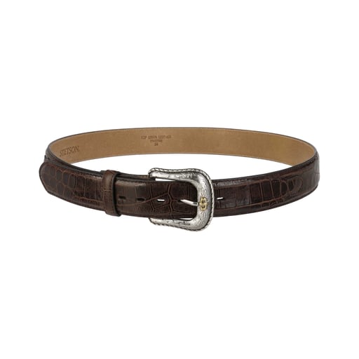Stetson Caiman Embossed Leather Belt