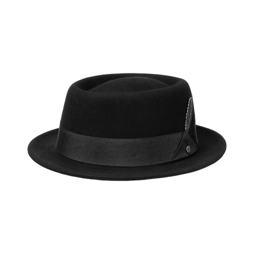 Cordele Traveller Cappello Feltro Guarnito Con Nastro Grosgrain E Piuma Firmato Stetson