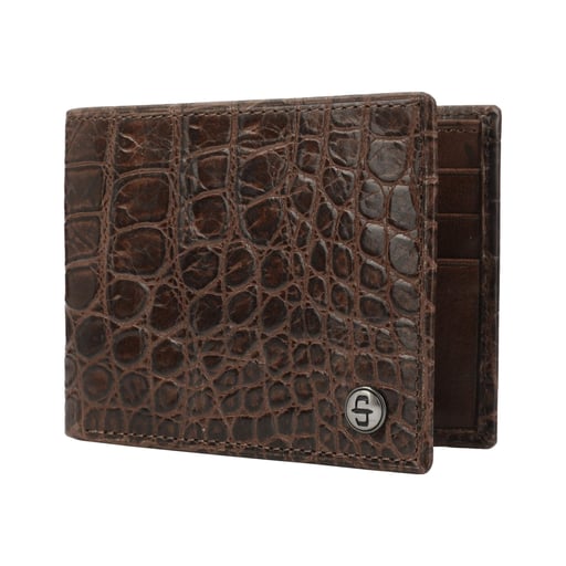 Stetson Croco Embossed Bi-Fold Leather Wallet