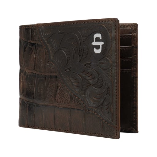 Stetson Croco Embossed Leather Bi-Fold Wallet