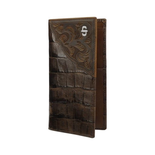 Stetson Croco Embossed Leather Checkbook II