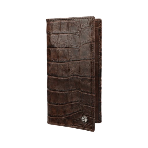 Stetson Croco Embossed Leather Checkbook