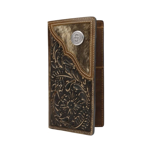 Stetson Hair-On-Hide Concho Leather Checkbook