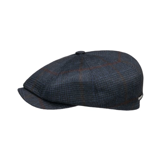 Stetson Hatteras Cashmere Check Flat Cap