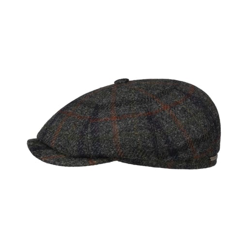 Stetson Hatteras Harris Tweed Check Flat Cap
