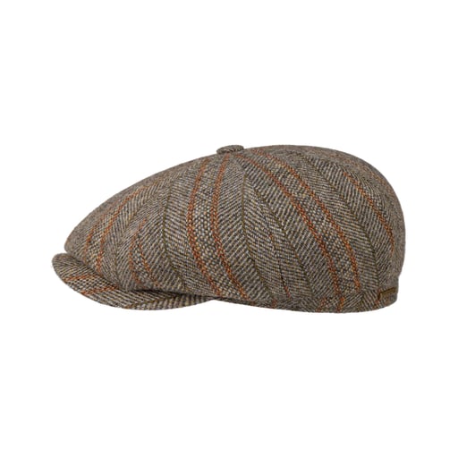 Stetson Hatteras Herringbone Stripe Flat Cap