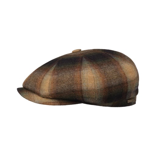 Stetson Hatteras Italian Wool Check Flat Cap