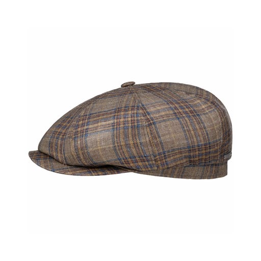Stetson Hatteras Silk Mix Check Flat Cap