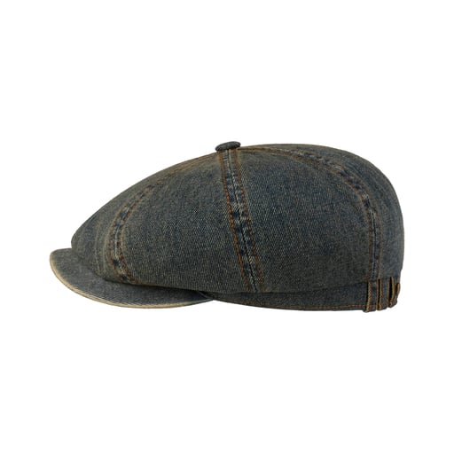 Stetson Hatteras Washed Denim Flat Cap