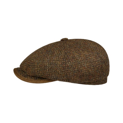 Stetson Hatteras Wool Harris Tweed Flat Cap