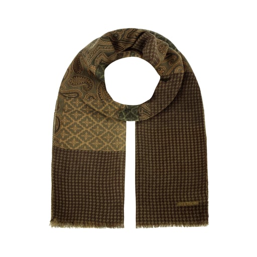 Stetson Houndstooth Paisley Mix Wool Scarf