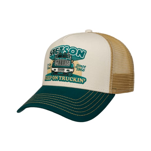 Stetson Classic Cotton Trucker Pet - Trucker Cap voor heren/dames - Katoenen baseballpet - Eén maat - Mesh lente/zomer pet - Baseballpet, groen, één Stetson Classic Cotton Trucker Pet - Trucker Cap voor heren/dames - Katoenen baseballpet - Eén maat - Mesh lente/zomer pet - Baseballpet, groen, één