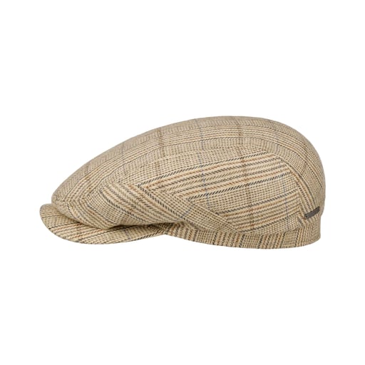 Stetson Linen Mix Stripe Driver Flat Cap