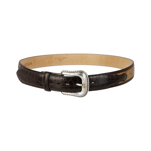 Stetson Ostrich Croco Western Leather Belt