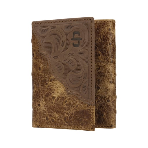 Stetson Ostrich Embossed Leather Wallet