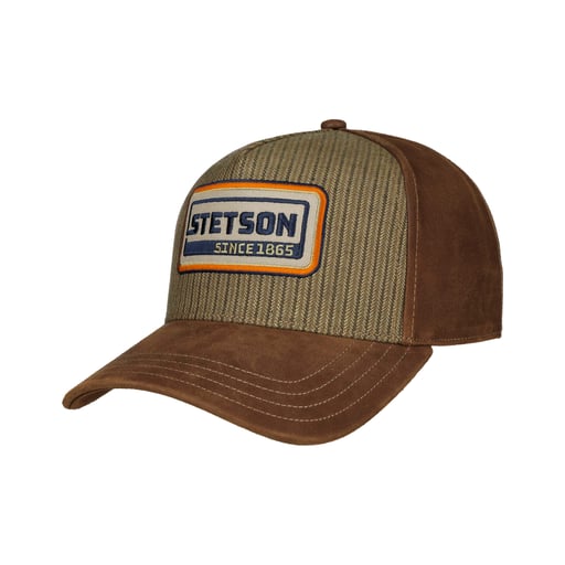 Stetson Retro Stripes Leather Cap