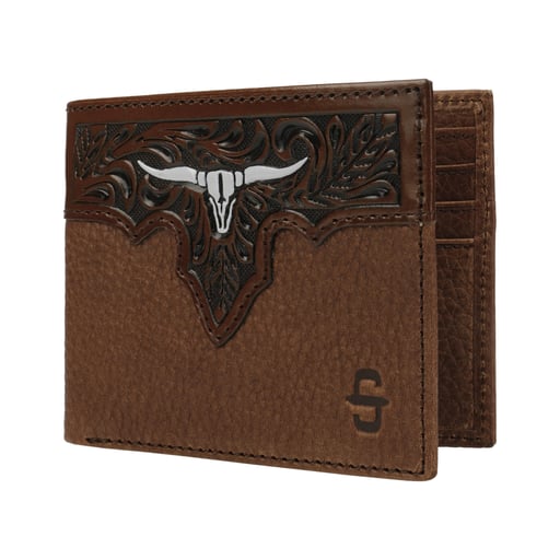 Stetson Steer Head Leather Bi-Fold Wallet