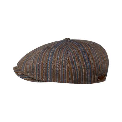 Stetson Stripe Barista 8 Panel Flat Cap