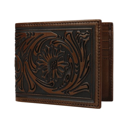 Stetson Tooled Leather Bi-Fold Wallet
