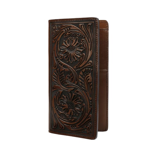 Stetson Tooled Leather Checkbook