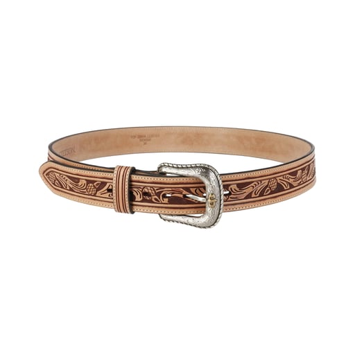 Stetson Tooled Light Leather Belt