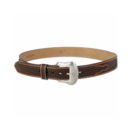 Stetson Western Icons Tooled Leather Belt