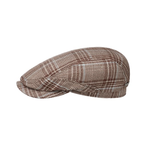 Stetson Wool Silk Check Flat Cap